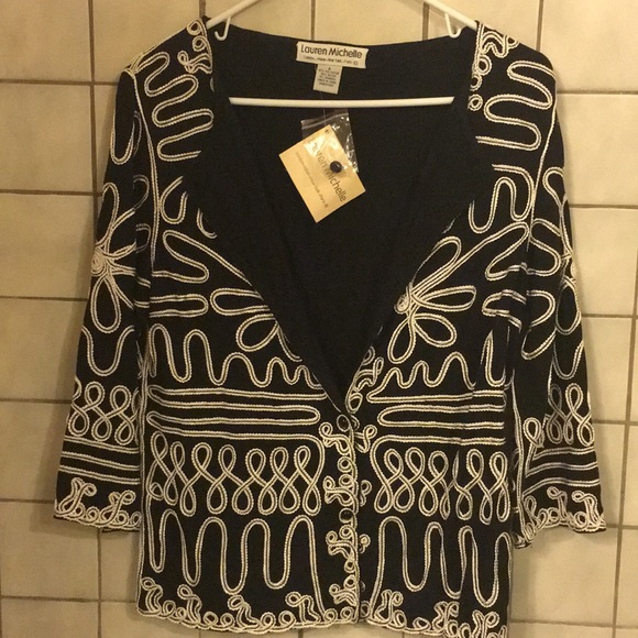 Lauren Michelle Jackets & Blazers - Lauren Michelle Black With White cord Design NEW Size Small all occasion Luxury